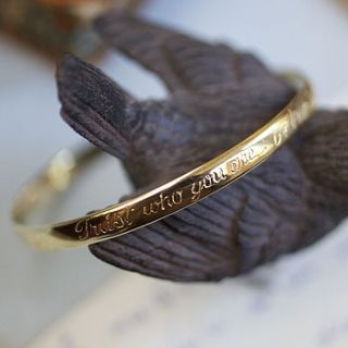 'trust who you are be true to… ' bangle by mona mara