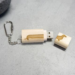 wooden dachshund usb keyring by maria allen boutique