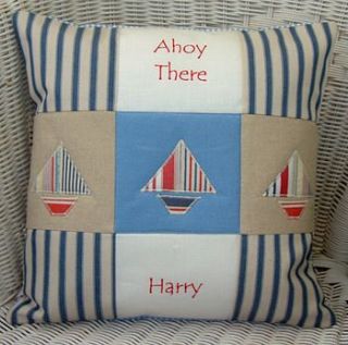 'ahoy there' cushion by tuppenny house designs