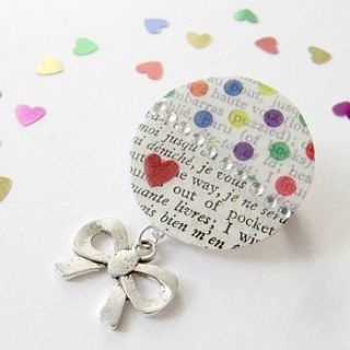 spotty upcycled vintage paper brooch by matin lapin