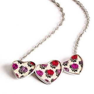 rose heart cluster chain necklace by very beryl