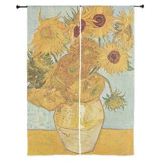 Sunflowers by Van Gogh 84" Curtains by FineArtDesigns