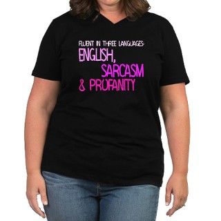 Fluent In Three Languages Womens Plus Size V Neck by heythatspunny