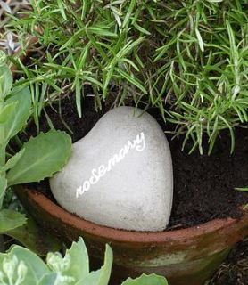 stone heart herb marker by hamble & pops