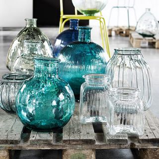 round reclycled glass bottle by nordal by idea home co