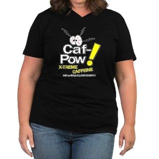caf pow Womens Plus Size V Neck Dark T Shirt by risegear