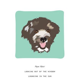 personalised pet 'likes' portrait print by oh studio