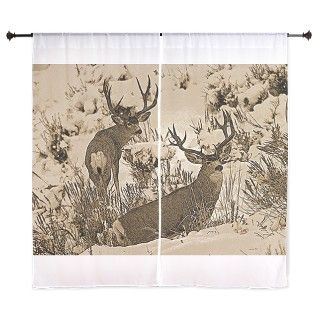 bucks in snow 60" Curtains by saltypro_shop