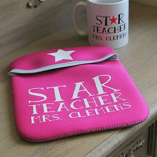 personalised teacher's cover for ipad by the alphabet gift shop