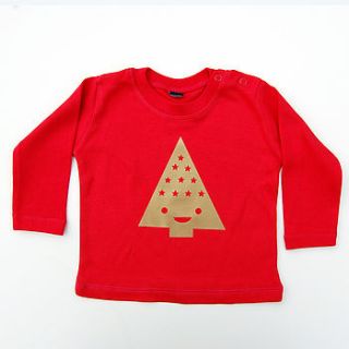 christmas tree long sleeve baby t shirt by tee and toast