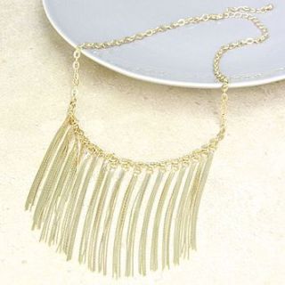gold drape tassel necklace by lisa angel