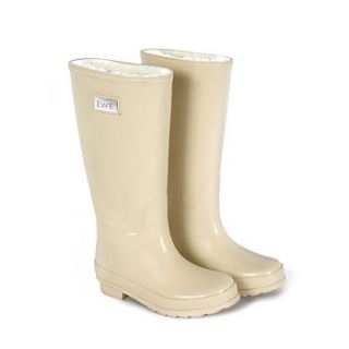 sheepskin lined wellingtons   caramel by ewe style