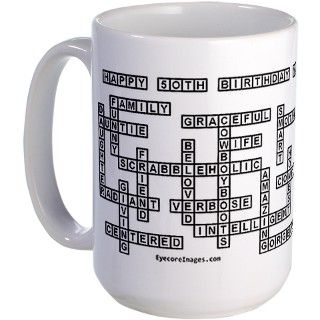 HAPPY 50TH BIRTHDAY MICHELLE SCRABBLE STYLE Lg Mug by ScrabbleStyle