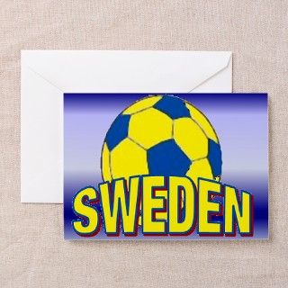 Pkg of 10 5x7 Team Sweden Soccer Greeting Cards by theswedishstore