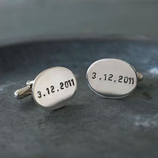 personalised oval cufflinks by posh totty designs boutique