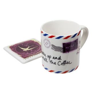 vintage letter mug and coaster by kiki's