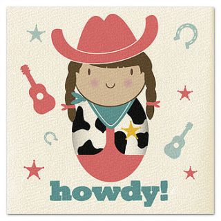 cowgirl howdy card by joanne holbrook originals