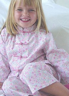 girls chinese style cotton pjs by pink bamboo