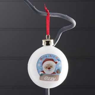 personalised cute christmas bauble by the contemporary home