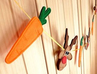 felt rudolph and carrot christmas bunting by be good, darcey