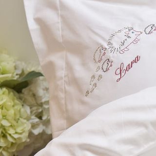 personalised hedgehog pillow case by big stitch