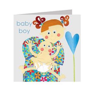 sparkly new baby boy card by square card co