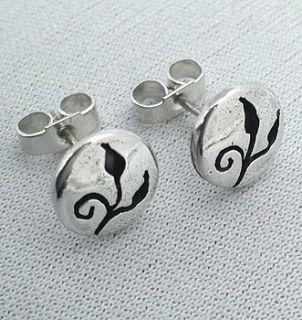 leaves design silver stud earrings by dale virginia designs