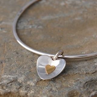 handmade flutter heart bangle by alison moore silver designs