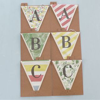 personalised alphabet 'letter' bunting by lilac coast