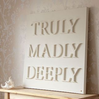 personalised truly madly deeply canvas by gorgeous graffiti