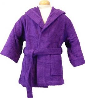 Turkish Kids Hooded Terrycloth Purple Robe (14 16) Clothing