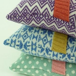 lambswool knitted cushions by catherine tough