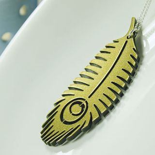 acrylic peacock feather necklace by urban twist