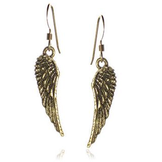 angel wing earrings by black pearl
