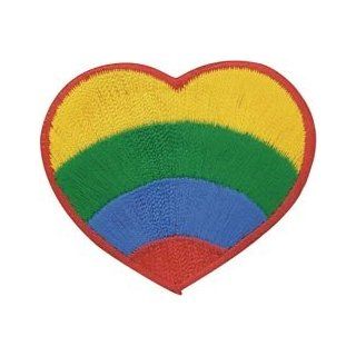 Bulk Buy Tees & Novelties Patches For Everyone Iron On Appliques Primary Rainbow Heart 1/Pkg PATCH 4050 (3 Pack)
