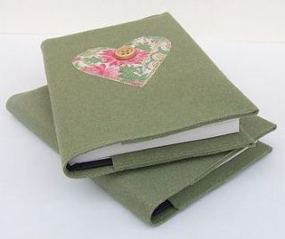 boiled wool covered notebook with heart by angelcake designs