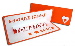 squashed tomatoes birthday pop up card by ruth springer design