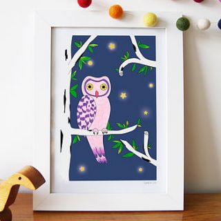 mysterious owl art print by superfumi