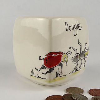 personalised ceramic money box by fired arts and crafts