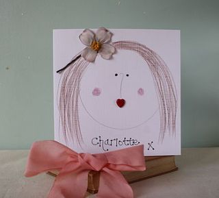 personalised hair clip birthday card by kitty's