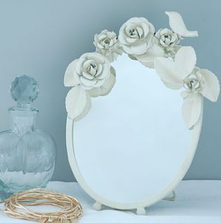 dressing table mirror with bird and flowers by the heart store