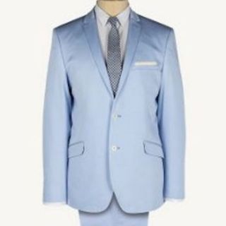 men's pale blue cotton jacket by louie thomas menswear