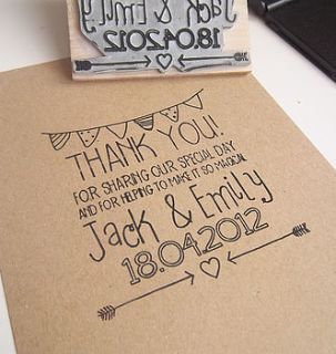 personalised 'thank you' rubber stamp by the little posy print company