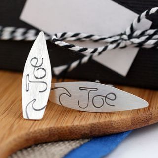 personalised silver surfer cufflinks by louy magroos
