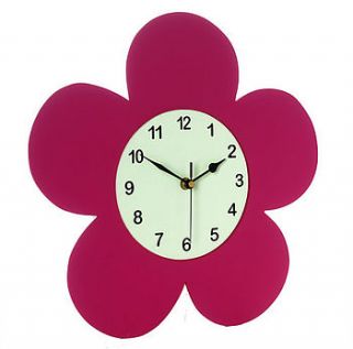 girls flower wall clock by pitter patter products