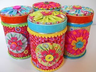bright recycled storage tin by sugar plum handmade gifts