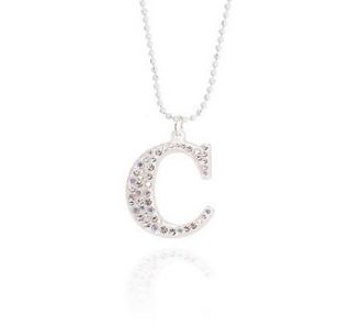 personalised crystal initial necklace by anna lou of london