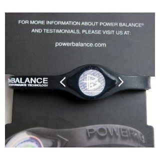 Power Balance Silicone Wristband Bracelet (Color Black/White Letter size M) Health & Personal Care