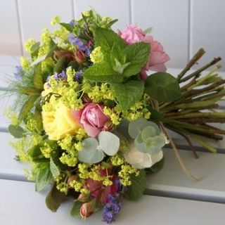 mixed scented roses & herb bouquet by the artisan dried flower company