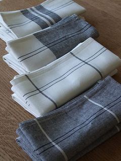 striped linen cotton tea towels set florence by linenme